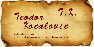 Teodor Kočalović vizit kartica